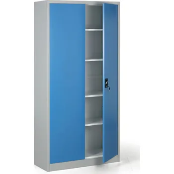 Policová skříň B2B Partner Kovová spisová skříň, demontovaná, 4 police, 950 x 1950 x 400 mm, modrá