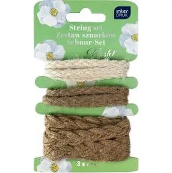 Set školních potřeb Zestaw naturalnych sznurków dekor. 3x1m Pastel