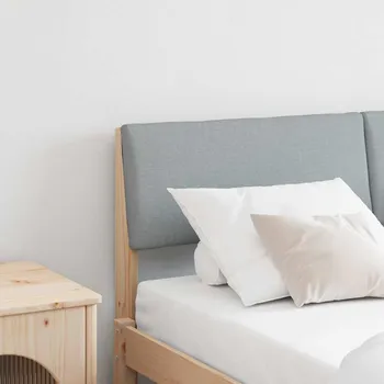 Čalouněné čelo postele Světle šedá 160 cm Masivní borové dřevo