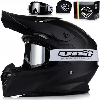 Helma na motorku MOTOCYKLOVÁ PŘILBA | VITO TIVOLI MATNÁ + BRÝLE | OFF-ROAD ENDURO CROSS QUAD