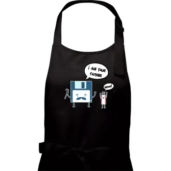 Kuchyňská zástěra I am your father USB - Dámská zástěra na vaření - Univerzální velikost ( Černá )