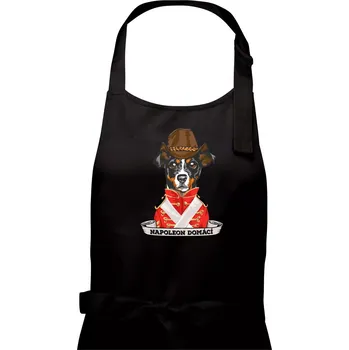 Kuchyňská zástěra Napoleon domácí pes kříženec - Pánská zástěra na vaření - Univerzální velikost ( Černá )