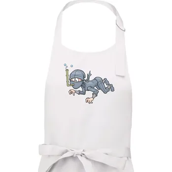 Kuchyňská zástěra Potapěč bez vzduchu - Dámská zástěra na vaření - Univerzální velikost ( Bílá )