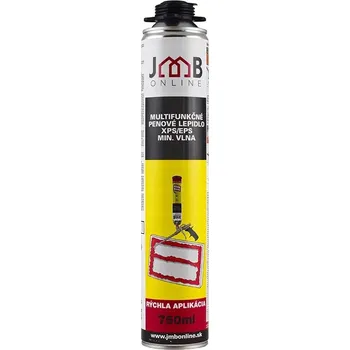 Montážní pěna JMB PUR lepidlo EPS/XPS, min. vlna, sádrokarton pistolové 750 ml