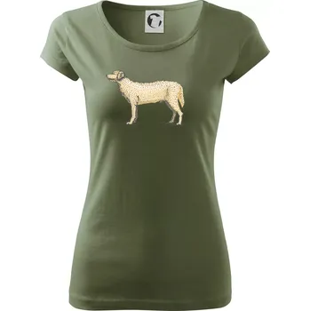 Dámské tričko Vintage Labrador - Dámské triko Pure - S ( Khaki )