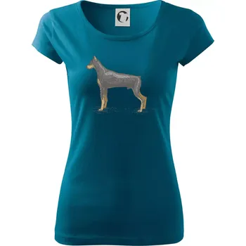 Dámské oblečení Vintage Dobrman - Dámské triko Pure - 3XL ( Petrolejová )