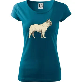 Dámské oblečení Vintage French bulldog - Dámské triko Pure - M ( Petrolejová )