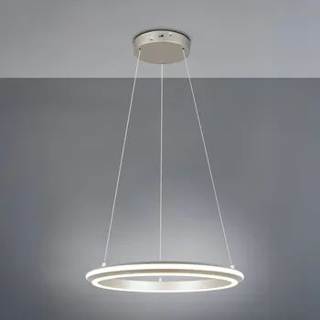 Trio Lighting LED závěsné světlo Amador, Ø 45 cm, niklová barva, kov, CCT LED 34 W celkem - Doprava zdarma