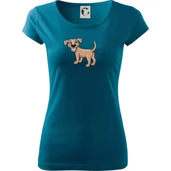 Dámské oblečení Prdící pes kreslený (Hana-creative) - Dámské triko Pure - 3XL ( Petrolejová )
