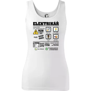 Dámské tričko Profese - informace o produktu - elektrikář - Dámské tílko - S ( Bílá )