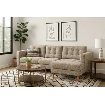 Sedací souprava Rohová sedací souprava, rozkládací s úložným prostorem Lungo - krémová