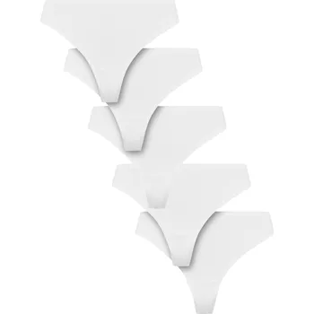 Kalhotky Urban Classics Dámská bavlněná tanga – 5 kusů Barva: Bílá, Velikost: S