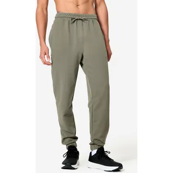 DOMYOS Pánské fitness tepláky regular 2XL KAŠTANOVÁ|ZELENÁ