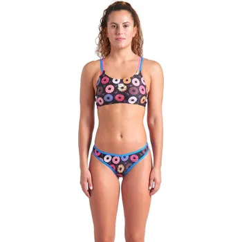 Dámská móda ARENA Dámské plavky arena Performance Funny Prints Collection Donuts Bandeau Bikini 38 FIALOVÁ|RŮŽOVÁ