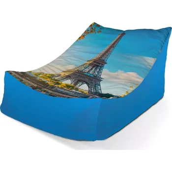 Sedací pytel Sablio Sedací vak Lounge Paříž Eifellova věž Flowers - 120 x 100 x 80 cm