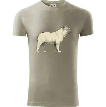 Pánská móda Vintage French bulldog - Viper FIT - Pánské zůžené tričko - 2XL ( Light khaki )
