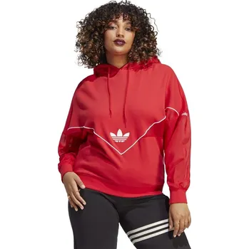Dámský svetr ADIDAS ORIGINALS Women's Over the Head Hoodie Red 6 (XXS)
