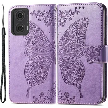 Pouzdro na mobilní telefon Flipové pouzdro Erbord pro Motorola Moto G24 / G24 Power / G04 fialové