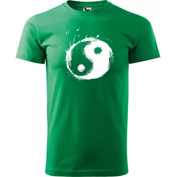 Pánské tričko Sablio Tričko s potiskem Yin Yang - zelené 3XL