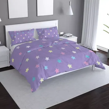 Povlečení Sablio Povlečení Hvězdy na fialové - 140x220 / 90x70