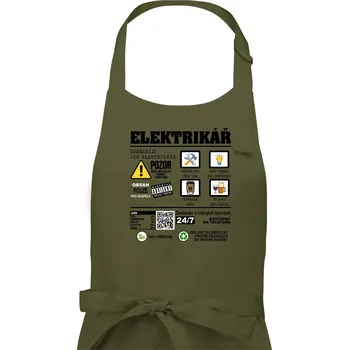 Kuchyňská zástěra Profese - informace o produktu - elektrikář - Dámská zástěra na vaření - Univerzální velikost ( Khaki )