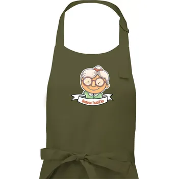 Kuchyňská zástěra Budoucí babička kreslená - Dámská zástěra na vaření - Univerzální velikost ( Khaki )