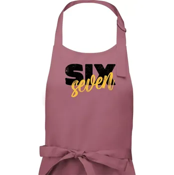Kuchyňská zástěra Six seven - písmo - Pánská zástěra na vaření - Univerzální velikost ( Starorůžová )