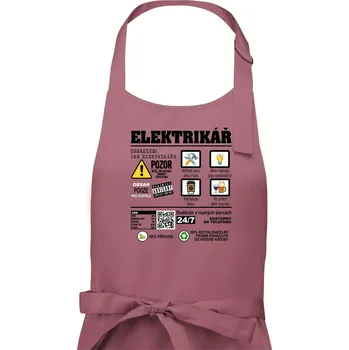 Kuchyňská zástěra Profese - informace o produktu - elektrikář - Dámská zástěra na vaření - Univerzální velikost ( Starorůžová )