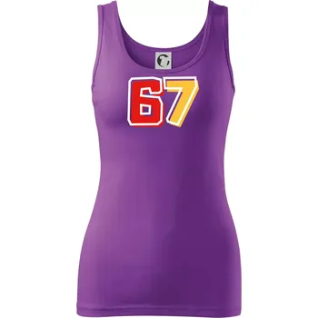 Dámské tričko 67 - čísla - Dámské tílko - XL ( Fialová )