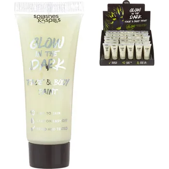 Speciální výtvarná barva _Ostatní 1_ KARNEVAL Barva fosforeskující na obličej a tělo ve tmě svítící v tubě splsfxg