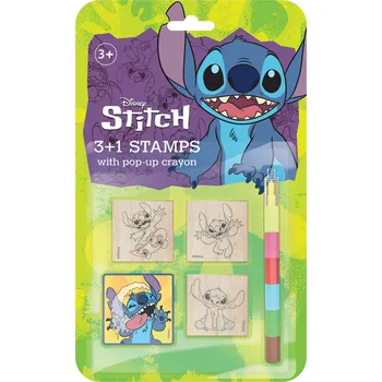 Dětské razítko JIRI MODELS Razítka 3+1 set s pop-up voskovkou Lilo and Stitch 0l