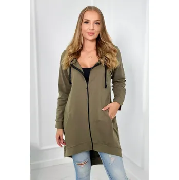Dámské oblečení Kesi Mikina se zipem na zádech khaki barvy Kesi kaki 3226178