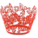 Dortisimo Přebaly na muffiny krajkové s motýly červené (10 ks)