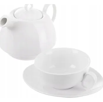 Konvice na čaj Porcelánová konvice s šálkem pro přípravu a pití kávy, čaje a bylinek