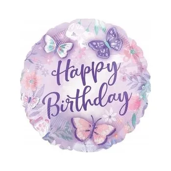 Balónek Fóliový balónek 18" QL CIR - Flutter Veselé narozeniny