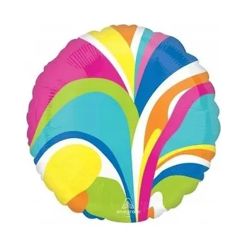 Balónek Fóliový balónek "Vibrant Macro Marble", Amscan, 45 cm, kulatý