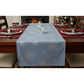 ubrus Vánoční ubrus - běhoun na stůl SNOWFLAKE světle modrá 40x140 cm Mybesthome