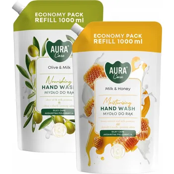 Mýdlo SADA Tekuté mýdlo BISPOL Aura Care 1000ml OLIVA MED MLÉKO 2 ks