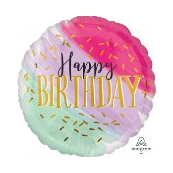 Balónek Fóliový balónek 18" SHP - Akvarelové narozeniny