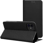 OEM Pouzdro na iPhone 17 Pro Max černé – elegantní s kovovou rámovou ochranou, magnet, kapsa