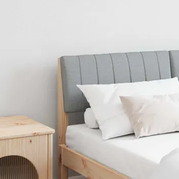 Ložnice Čalouněné čelo postele Světle šedá 140 cm Masivní borové dřevo