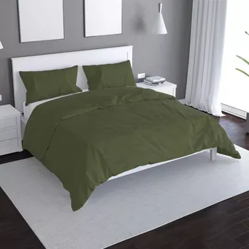 Povlečení Sablio Povlečení Olivově zelená - 140x200 / 90x70