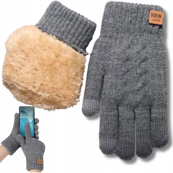 Rukavice PÁNSKÉ DOTYKOVÉ ZIMNÍ RUKAVICE TEPLÉ BAVLNA KOŽÍŠEK PRO TELEFON