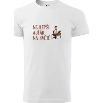 Sablio Tričko s potiskem Nejlepší ajťák na světě - bílé L