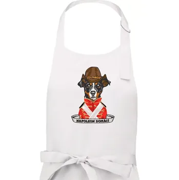 Kuchyňská zástěra Napoleon domácí pes kříženec - Dámská zástěra na vaření - Univerzální velikost ( Bílá )