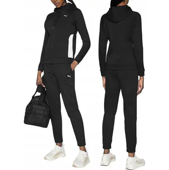 3246 PUMA DÁMSKÁ BAVLNĚNÁ ČERNÁ TEPLÁKOVÁ SOUPRAVA SOUPRAVA s kapucí KAPUCÍ, ZATEPLENĚNÁ, VELIKOST L