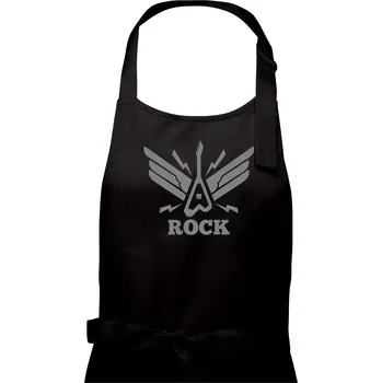 Kuchyňská zástěra Rocková kytara křídla - Dámská zástěra na vaření - Univerzální velikost ( Černá )