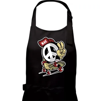 Kuchyňská zástěra Peaceák - Pánská zástěra na vaření - Univerzální velikost ( Černá )