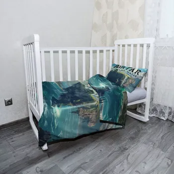 Povlečení Sablio Mikroplyšové dětské povlečení do postýlky Avatar The Way of Water Plovoucí ostrov - 120x90 / 40x60