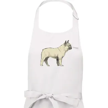 Kuchyňská zástěra Vintage French bulldog - Dámská zástěra na vaření - Univerzální velikost ( Bílá )